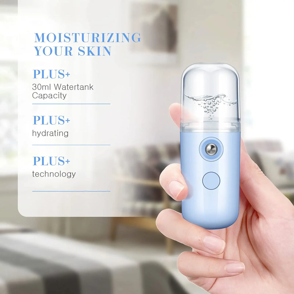 Portable USB-Rechargeable Facial Mist Sprayer – 30ml Capacity بخاخ رذاذ للوجه محمول قابل للشحن عبر USB – سعة 30 مل