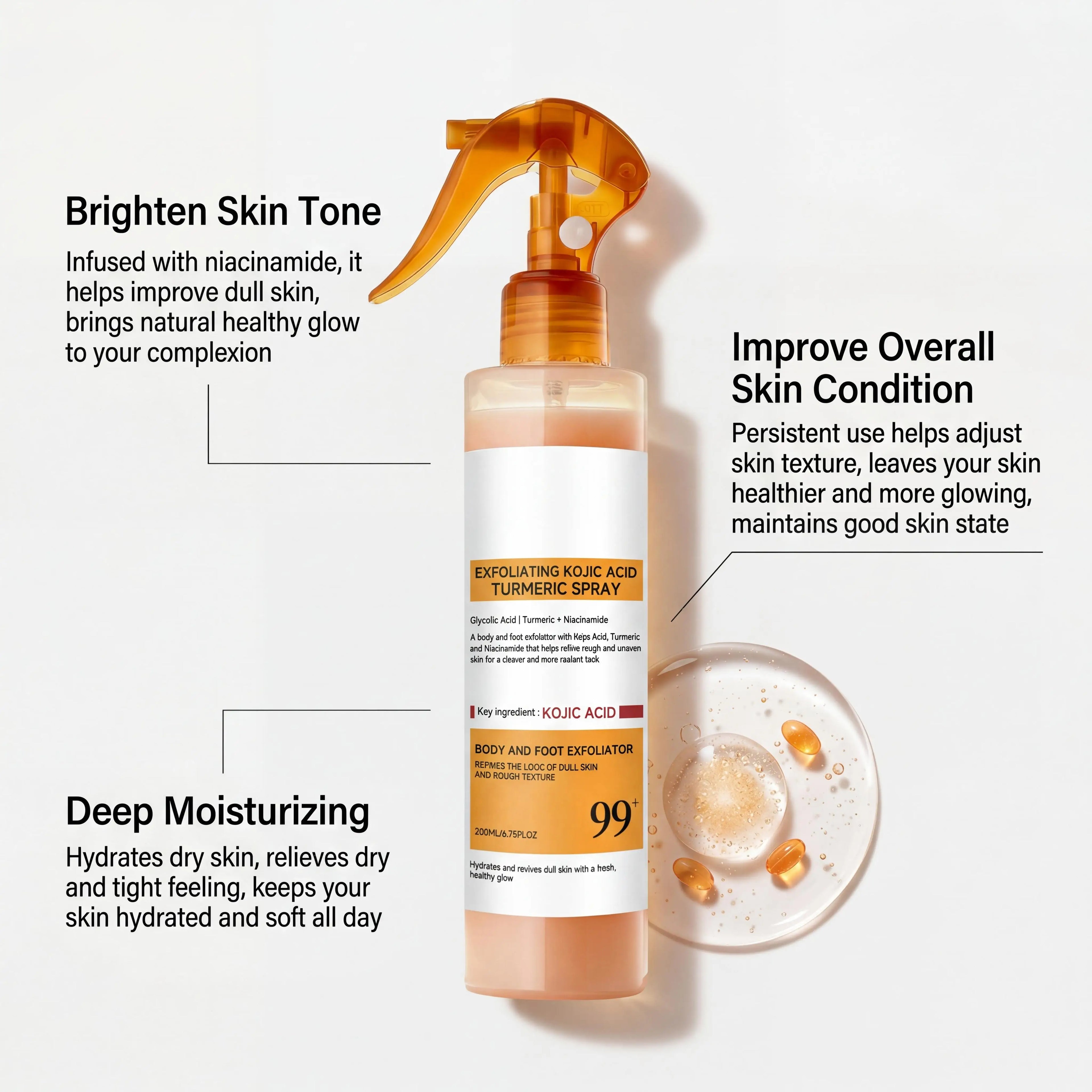 Kojic Acid Turmeric Care Spray بخاخ تقشير بحمض الكوجيك والكركم
