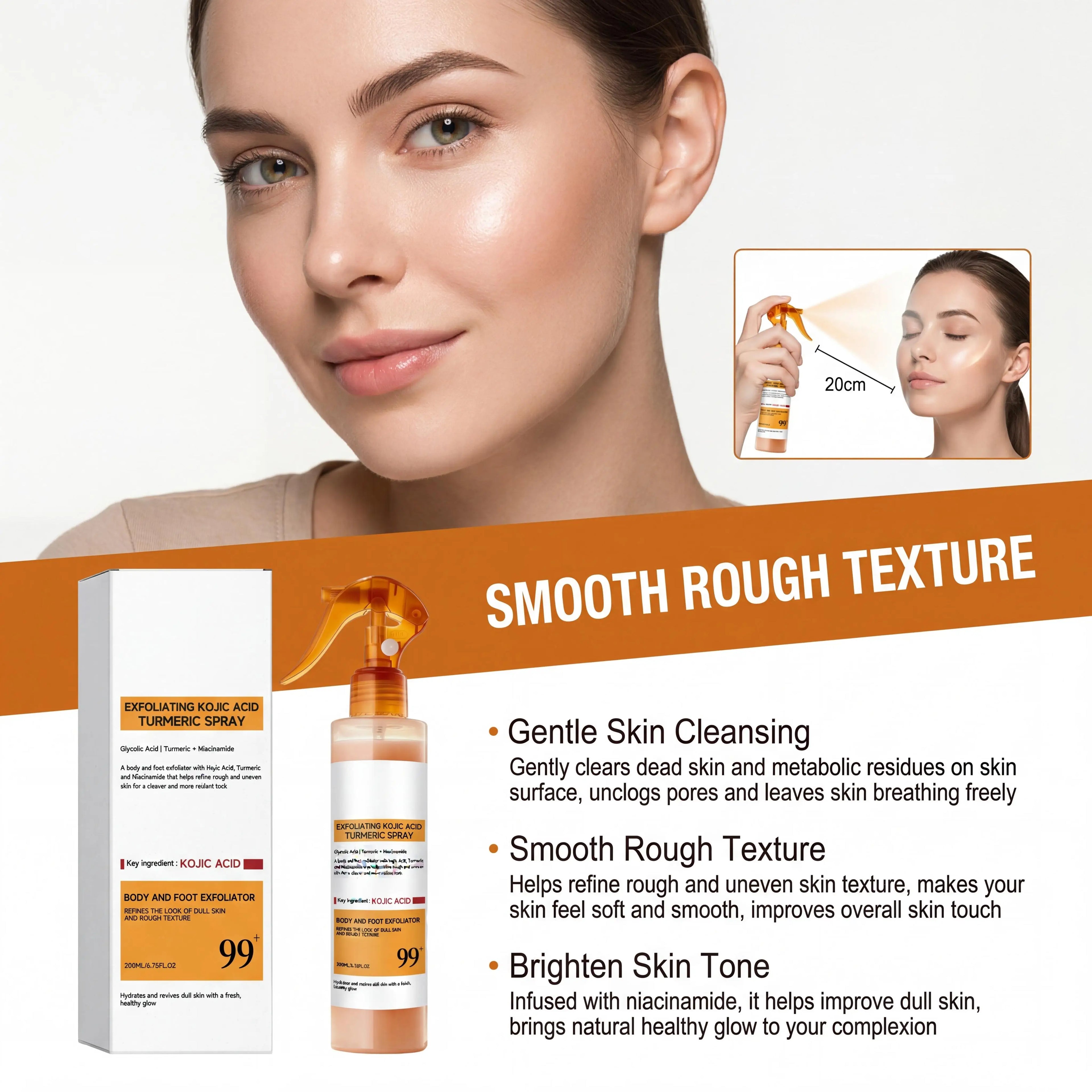Kojic Acid Turmeric Care Spray بخاخ تقشير بحمض الكوجيك والكركم