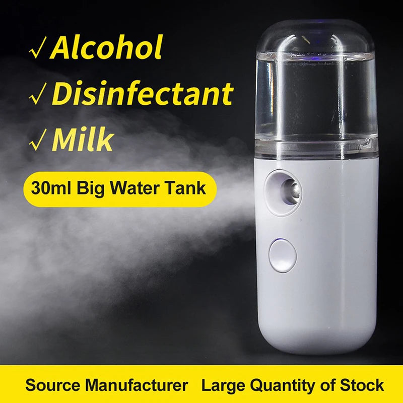 Portable USB-Rechargeable Facial Mist Sprayer – 30ml Capacity بخاخ رذاذ للوجه محمول قابل للشحن عبر USB – سعة 30 مل