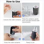 Portable USB-Rechargeable Facial Mist Sprayer – 30ml Capacity بخاخ رذاذ للوجه محمول قابل للشحن عبر USB – سعة 30 مل