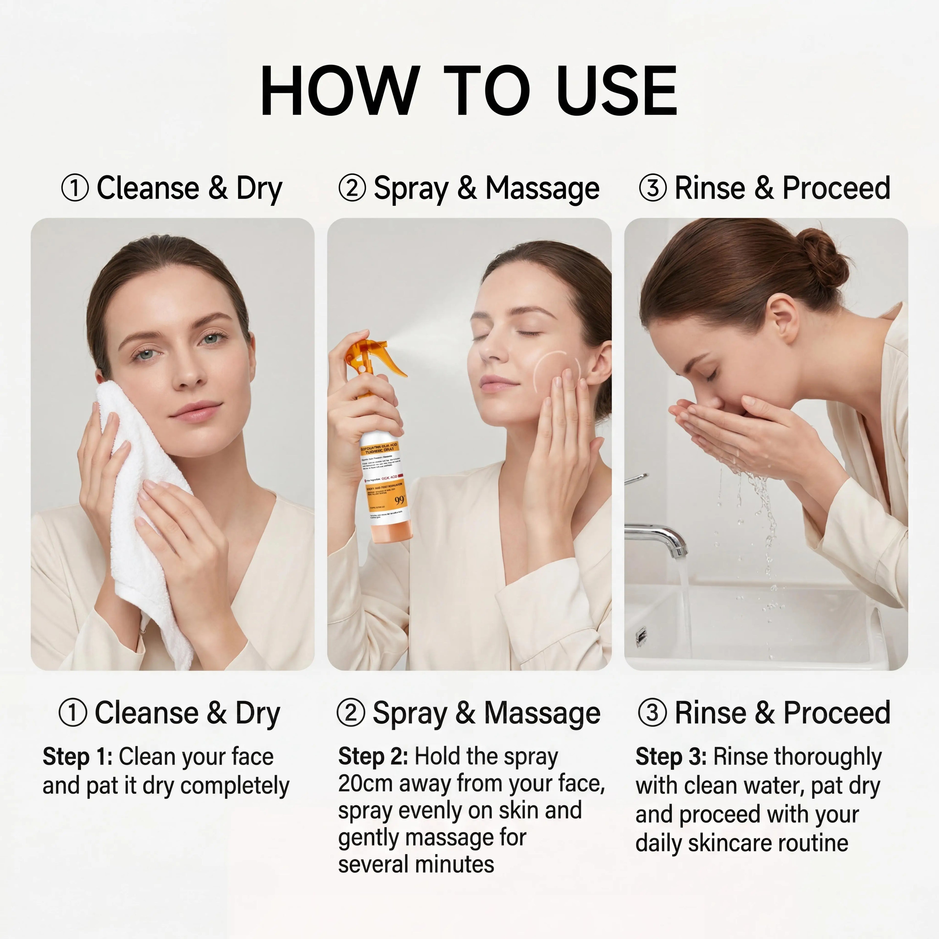 Kojic Acid Turmeric Care Spray بخاخ تقشير بحمض الكوجيك والكركم